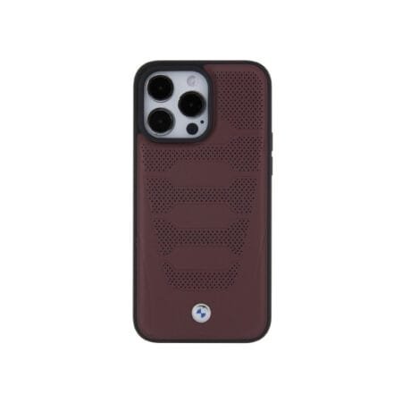 BMW Sign HC Leather Seats Pattern Burgundy iPhone 15 Series