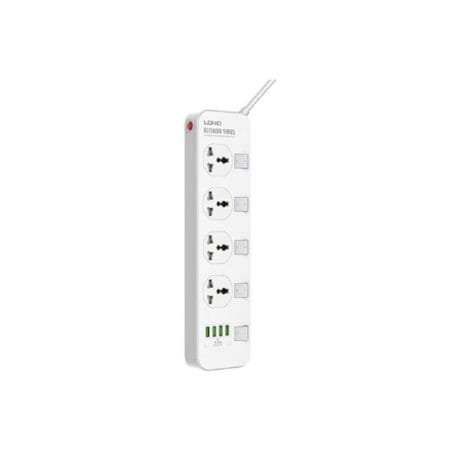 LDNIO SC4408 4 Power Socket + 4 USB 2500W Extension Power Cord