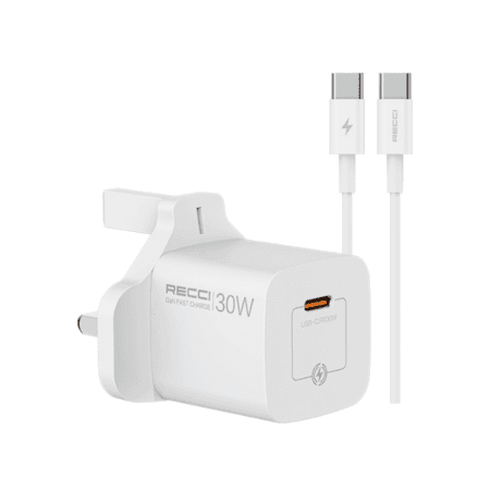 Recci RC77UCC 30W GaN Fast Charger White