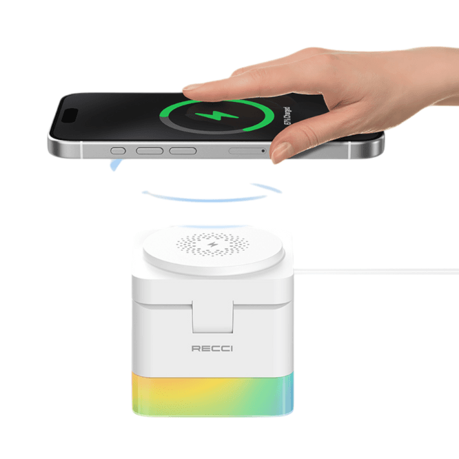 Recci RCW-46 4 in 1 Wireless Charger - White - Image 4