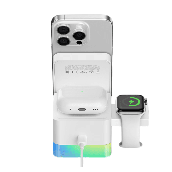 Recci RCW-46 4 in 1 Wireless Charger - White - Image 3
